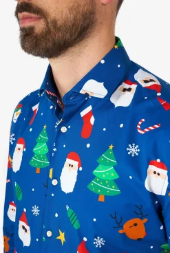 OppoSuits Christmas Shirts^Festivity Blue