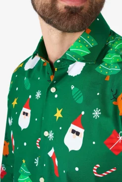 OppoSuits Christmas Shirts^Festivity Green