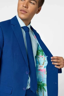 OppoSuits Solid Colored Suits^Navy Royale - Flaminguy Lining