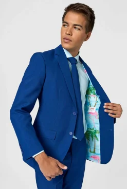 OppoSuits Solid Colored Suits^Navy Royale - Flaminguy Lining