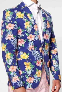 OppoSuits Deluxe Blazers^Tropical Flowers - Blue