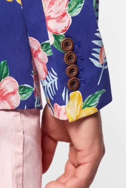OppoSuits Deluxe Blazers^Tropical Flowers - Blue