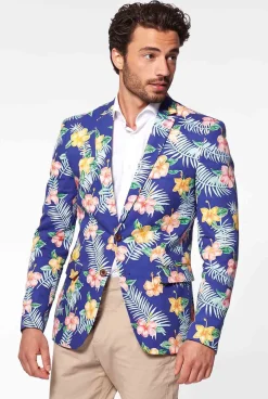 OppoSuits Deluxe Blazers^Tropical Flowers - Blue