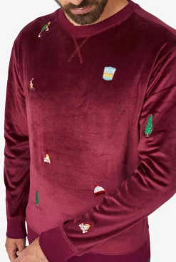 OppoSuits Christmas Sweaters^Velvet Red - Xmas Icons