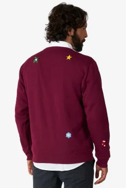 OppoSuits Christmas Sweaters^X-Mas Icons - Burgundy