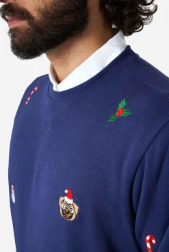 OppoSuits Christmas Sweaters^X-Mas Icons - Navy