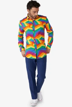 OppoSuits Casual Shirts^Zig Zag Rainbow